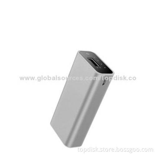 Lithium-ion Gray Dual-USB Port Power Bank with 4 LED Indicators for smartphone